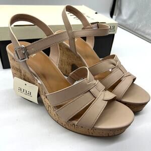 a.n.a Womens Billie Heeled Sandals Nude Color Size 10M